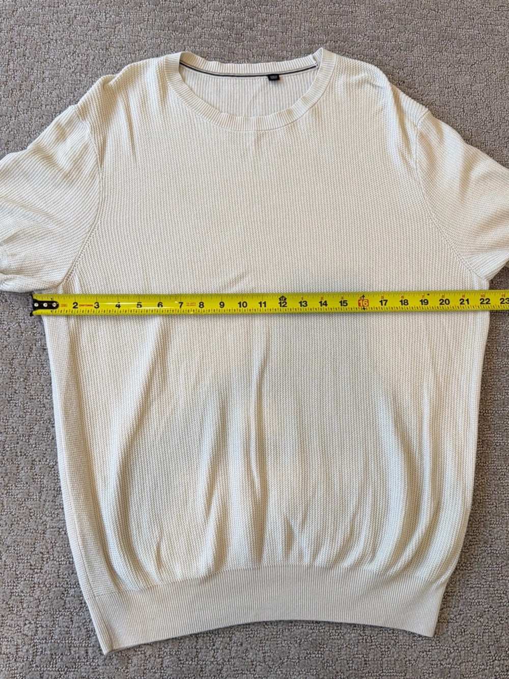 Hugo Boss Cream Short Sleeve Knit Dress Shirt - Picture 6 of 6